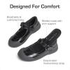 imageDREAM PAIRS Girls Kids Mary Jane School Uniform ToeProtective Shoes Soft Flats Toddler Little KidBlack