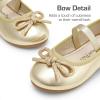imageDREAM PAIRS Toddler Girls Dress Shoes Flower Girl Ballet Bow Flats for Party Wedding Performance School ChristmasGold