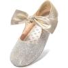 imageDREAM PAIRS Girls Ballerina Flats Mary Jane Front Bow Dress ShoesGoldrhinestone