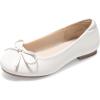 imageDREAM PAIRS Girls Dress Shoes Ballet Flats Slipon Fashion Bow Flower Girl Shoes for Wedding School Party BirthdayIvory
