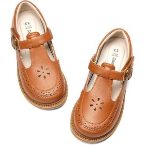 imageDREAM PAIRS Girl Mary Jane Dress Shoes  Ballet Flats for Girl School Uniform Shoes for Toddler Little GirlsBrown
