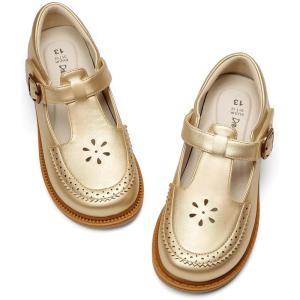 imageDREAM PAIRS Girl Mary Jane Dress Shoes  Ballet Flats for Girl School Uniform Shoes for Toddler Little GirlsGold