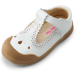 imageDREAM PAIRS Girls Mary Jane Dress Shoes School Uniform ToeProtective TStrap Ballet Flats Toddler Little KidWhite