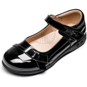 imageDREAM PAIRS Girls School Uniform Shoes Mary Jane Dress Flats for Little KidBig KidBlackPat