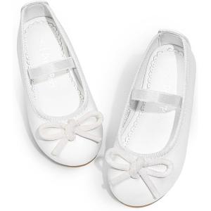 imageDREAM PAIRS Toddler Girls Dress Shoes Flower Girl Ballet Bow Flats for Party Wedding Performance School ChristmasWhite