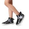 imageDREAM PAIRS Girls Sneakers High Top Hook and Loop Sparkly Shiny Comfortable Casual Walking Shoes for ToddlerLittleBig KidsBlack