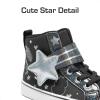 imageDREAM PAIRS Girls Sneakers High Top Hook and Loop Sparkly Shiny Comfortable Casual Walking Shoes for ToddlerLittleBig KidsBlack