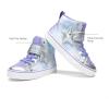imageDREAM PAIRS Girls Sneakers High Top Hook and Loop Sparkly Shiny Comfortable Casual Walking Shoes for ToddlerLittleBig KidsPurpleBlue