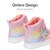 imageDREAM PAIRS Girls Sneakers High Top Hook and Loop Sparkly Shiny Comfortable Casual Walking Shoes for ToddlerLittleBig KidsRainbowPink