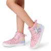 imageDREAM PAIRS Girls Sneakers High Top Hook and Loop Sparkly Shiny Comfortable Casual Walking Shoes for ToddlerLittleBig KidsRainbowPink