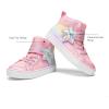 imageDREAM PAIRS Girls Sneakers High Top Hook and Loop Sparkly Shiny Comfortable Casual Walking Shoes for ToddlerLittleBig KidsRainbowPink