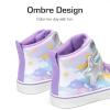 imageDREAM PAIRS Girls Sneakers High Top Hook and Loop Sparkly Shiny Comfortable Casual Walking Shoes for ToddlerLittleBig KidsRainbowPurple