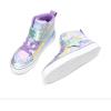 imageDREAM PAIRS Girls Sneakers High Top Hook and Loop Sparkly Shiny Comfortable Casual Walking Shoes for ToddlerLittleBig KidsRainbowPurple