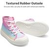 imageDREAM PAIRS Kids Sneakers Little Boys Girls High Top Canvas Shoes LilLegends CourtStar Casual Walking ShoesRainbowPink