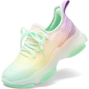 imageDREAM PAIRS Girls SlipOn Sneakers Kids Sparkle Pop Lightweight Jelly Sole Walking ShoesRainbowYellow