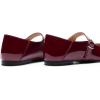 imageDREAM PAIRS Womens Silver Square Toe Mary Jane Flats Comfortable Casual Slip On Dress Shoes with Buckle Strap for Womens Daily WearBurgundy