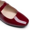 imageDREAM PAIRS Womens Silver Square Toe Mary Jane Flats Comfortable Casual Slip On Dress Shoes with Buckle Strap for Womens Daily WearBurgundy