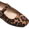 imageDREAM PAIRS Womens Silver Square Toe Mary Jane Flats Comfortable Casual Slip On Dress Shoes with Buckle Strap for Womens Daily WearLeopard