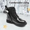 imageDREAM PAIRS Boys Girls Side Zipper Combat Ankle BootsToddlerLittle KidAll Black