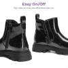 imageDREAM PAIRS Girls Chelsea Boots Side Zipper Lug Sole Ankle Booties ToddlerLittle KidBig KidAll Black