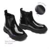 imageDREAM PAIRS Girls Chelsea Boots Side Zipper Lug Sole Ankle Booties ToddlerLittle KidBig KidAll Black
