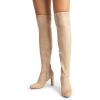 imageDREAM PAIRS Womens HIGHPLAT Black Chunky Thigh High Over The Knee High Heel BootsSandsuede