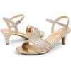 imageDREAM PAIRS Womens Kitten Heels Open Round Toe Comfortable Strappy Heels for Dressy Wedding Party Evening SandalsGoldglitter