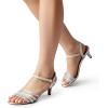 imageDREAM PAIRS Womens Kitten Heels Open Round Toe Comfortable Strappy Heels for Dressy Wedding Party Evening SandalsSilverglitter