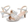 imageDREAM PAIRS Womens Kitten Heels Open Round Toe Comfortable Strappy Heels for Dressy Wedding Party Evening SandalsSilverglitter