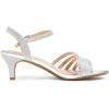 imageDREAM PAIRS Womens Kitten Heels Open Round Toe Comfortable Strappy Heels for Dressy Wedding Party Evening SandalsSilverglitter