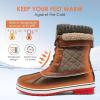 imageDREAM PAIRS Womens Snow Winter Boots Mid Calf Waterproof Duck Warm Outdoor Winter Boots ShoesBlack Browm