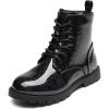 imageDREAM PAIRS Boys Girls Side Zipper Combat Ankle BootsToddlerLittle KidAll Black