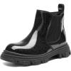 imageDREAM PAIRS Girls Chelsea Boots Side Zipper Lug Sole Ankle Booties ToddlerLittle KidBig KidAll Black