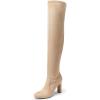 imageDREAM PAIRS Womens HIGHPLAT Black Chunky Thigh High Over The Knee High Heel BootsSandsuede