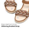imageDREAM PAIRS Girls Espadrille Flatform Platform Wedge Open Toe Summer Sandals for Little Kid Big Kid Casual Vacation or Formal UseBrown