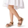 imageDREAM PAIRS Girls Espadrille Flatform Platform Wedge Open Toe Summer Sandals for Little Kid Big Kid Casual Vacation or Formal UseBrown