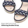 imageDREAM PAIRS Girls Espadrille Flatform Platform Wedge Open Toe Summer Sandals for Little Kid Big Kid Casual Vacation or Formal UseNavy