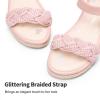 imageDREAM PAIRS Girls Espadrille Flatform Platform Wedge Open Toe Summer Sandals for Little Kid Big Kid Casual Vacation or Formal UsePinksuede