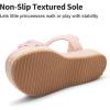 imageDREAM PAIRS Girls Espadrille Flatform Platform Wedge Open Toe Summer Sandals for Little Kid Big Kid Casual Vacation or Formal UsePinksuede