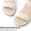 imageDREAM PAIRS Girls Espadrille Flatform Platform Wedge Open Toe Summer Sandals for Little Kid Big Kid Casual Vacation or Formal UseWhitedenim