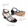 imageDREAM PAIRS Girls Sandals Ankle Strap TStrap Low Heel Pearl Flower Pump Dress Wedding Party Square Toe Shoes for Little KidBig KidBlack