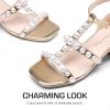 imageDREAM PAIRS Girls Sandals Ankle Strap TStrap Low Heel Pearl Flower Pump Dress Wedding Party Square Toe Shoes for Little KidBig KidGold