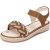 imageDREAM PAIRS Girls Espadrille Flatform Platform Wedge Open Toe Summer Sandals for Little Kid Big Kid Casual Vacation or Formal UseBrown