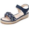 imageDREAM PAIRS Girls Espadrille Flatform Platform Wedge Open Toe Summer Sandals for Little Kid Big Kid Casual Vacation or Formal UseNavy