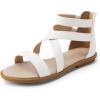 imageDREAM PAIRS Girls Gladiator Sandals with Zipper Strappy Sandals ToddlerLittle KidBig KidMatte White