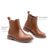 imageDREAM PAIRS Girls Ankle Boots with Side Zipper Chelsea Booties Low Heels Girl Fashion Shoes for ToddlerLittle KidBig KidTan