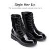 imageDREAM PAIRS Girls Boys Combat Ankle Boots Side Zipper Shoes with Lace Up for ToddlerLittle KidBig KidAll Black