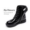 imageDREAM PAIRS Girls Boys Combat Ankle Boots Side Zipper Shoes with Lace Up for ToddlerLittle KidBig KidAll Black