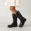 imageDREAM PAIRS Girls Knee High Boots Side Zipper Riding Shoes for Little KidBig KidBlack