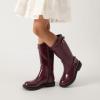 imageDREAM PAIRS Girls Knee High Boots Side Zipper Riding Shoes for Little KidBig KidBurgundy